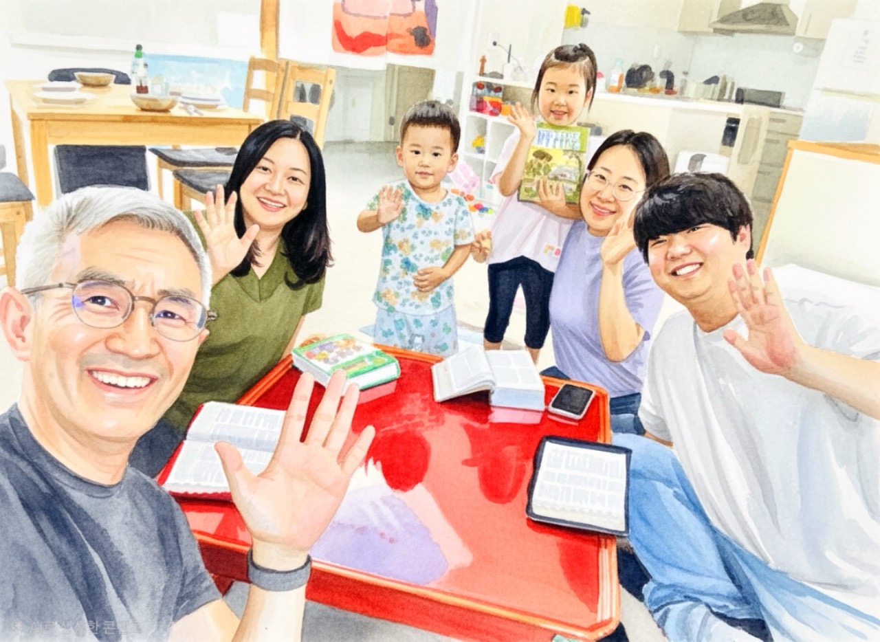 목장예배에서 함께 나누는 모습